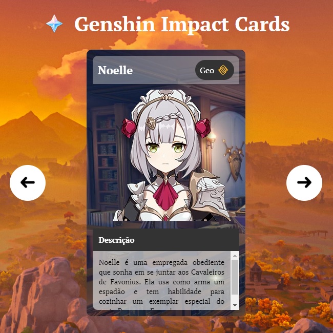 Imagem do projeto Genshin Impact Cards