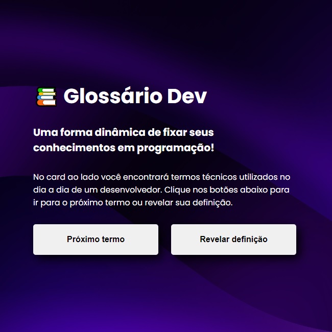 Imagem do projeto Glossário Dev